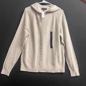 Banana Republic Sweater Mens Medium Hoodie Pullover Organic Cotton beige NWT